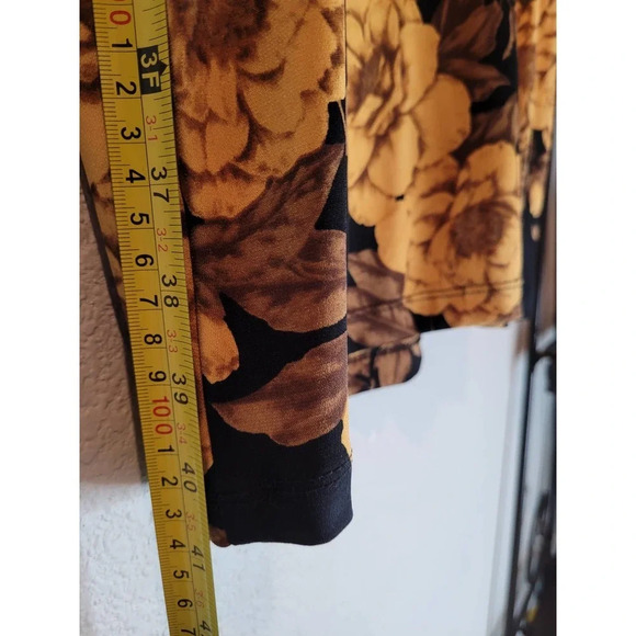 Connected Apparel Women Black Polyester Round Neck 3/4 Sleeves Wrap Dress Size 4 - Picture 8 of 11